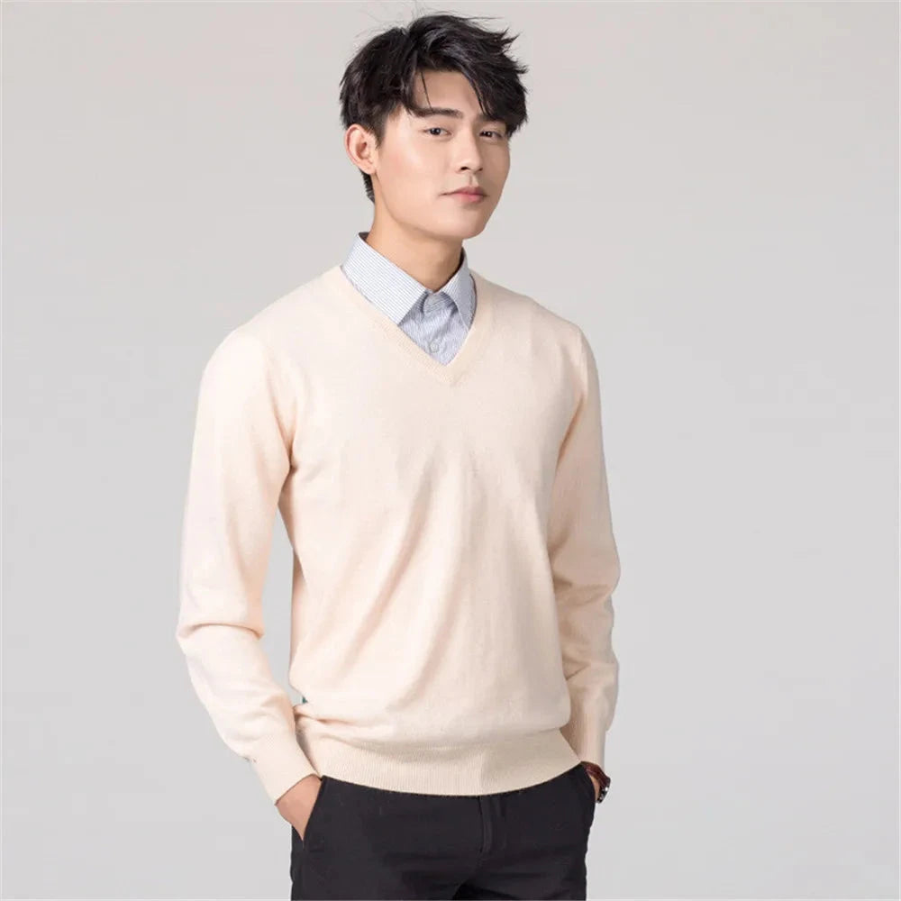Men's Sweaters V-neck Pullovers Cashmere Knitting Hot Sale Spring Women Sweaters Wool Knitwear High Quality Jumpers Clothes Colouronova