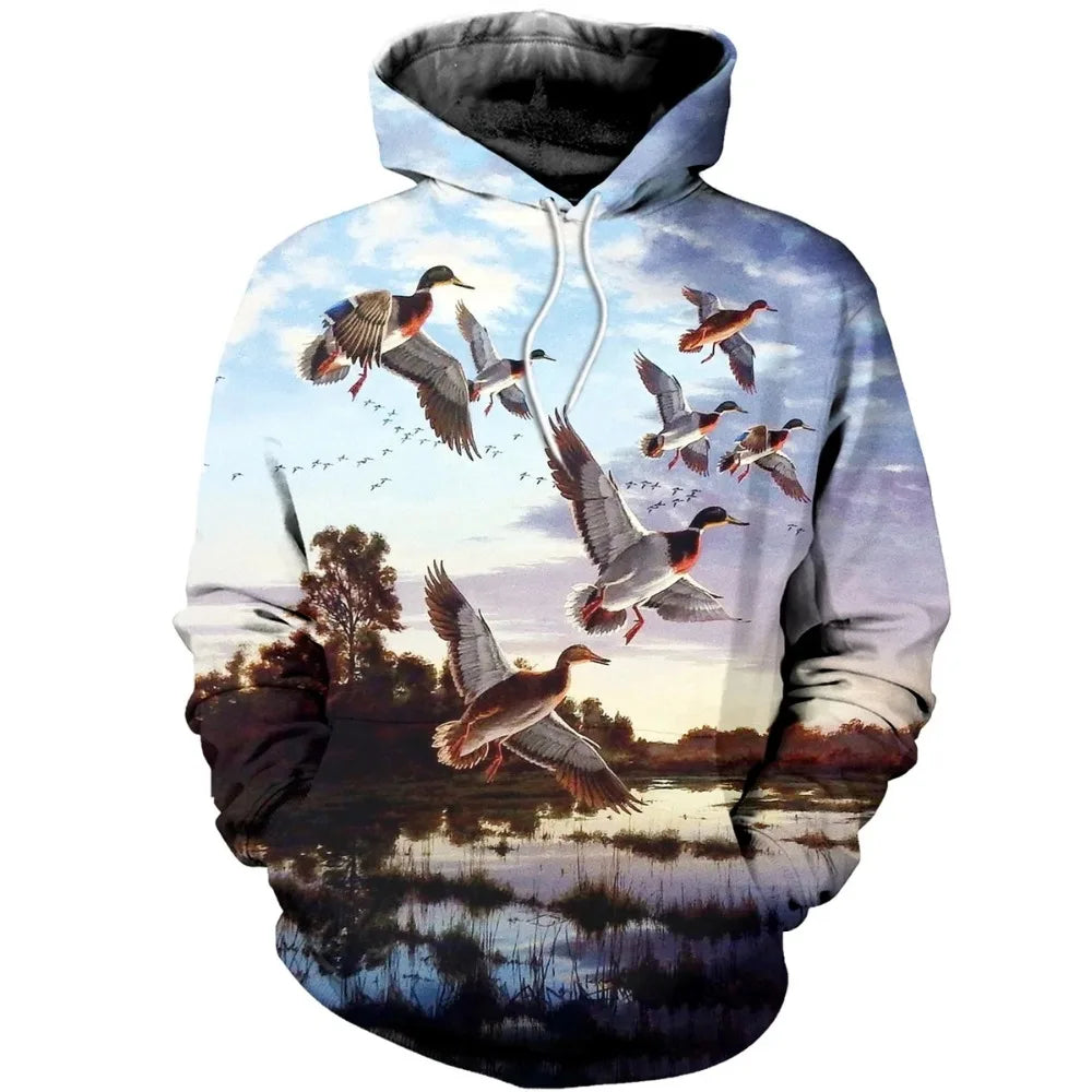 Beautiful Duck Hunting 3D All Over Printed Unisex Deluxe Hoodie Sweatshirt Zip Pullover Casual Tracksuit sudadera hombreYK13 - Colouronova