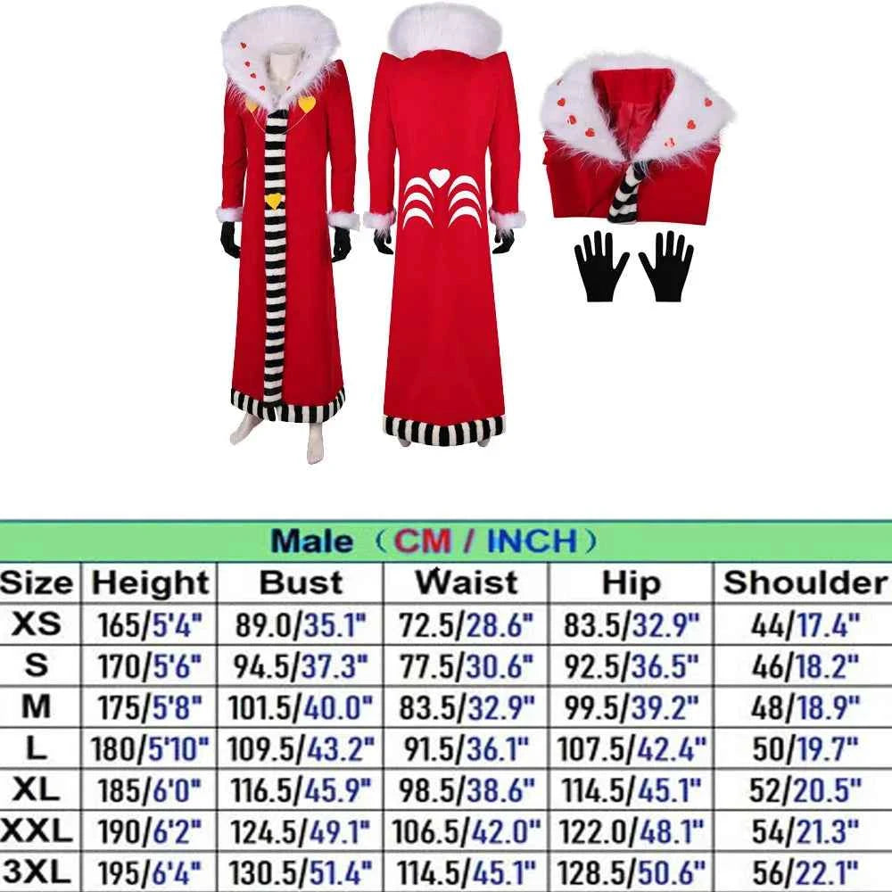 Fantasy Jacket Clothes Cap Outfits Adult Valentino Cosplay Red Coat Hat Gloves Costume Anime Hotel Halloween Carnival Party Suit