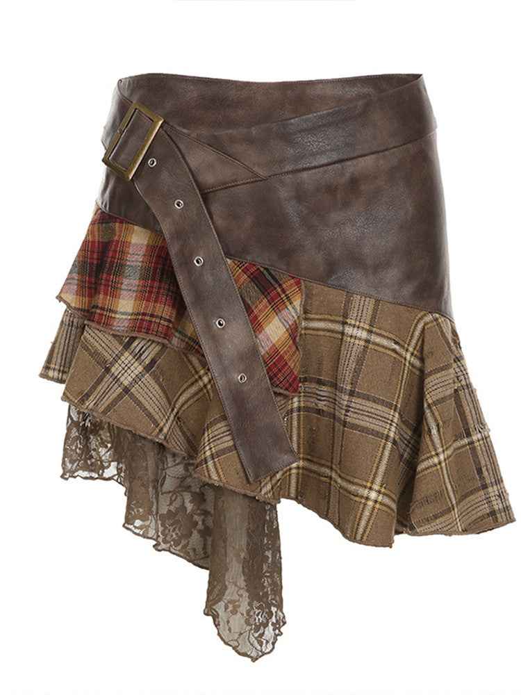 Asymmetrical High Waist A-Line Skirt