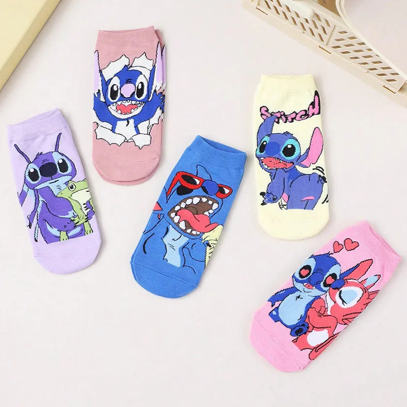 Disney Stitch Children's Short Socks Anime Men Women Short Socks Cute Casual Breathable Shallow Mouth Ship Socks Birthday Gift - Colouronova
