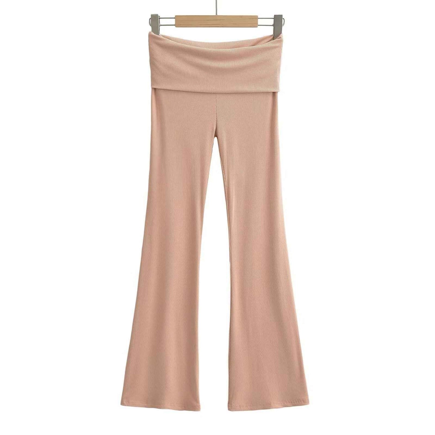 Women's Double Waist Flared Sports Pants