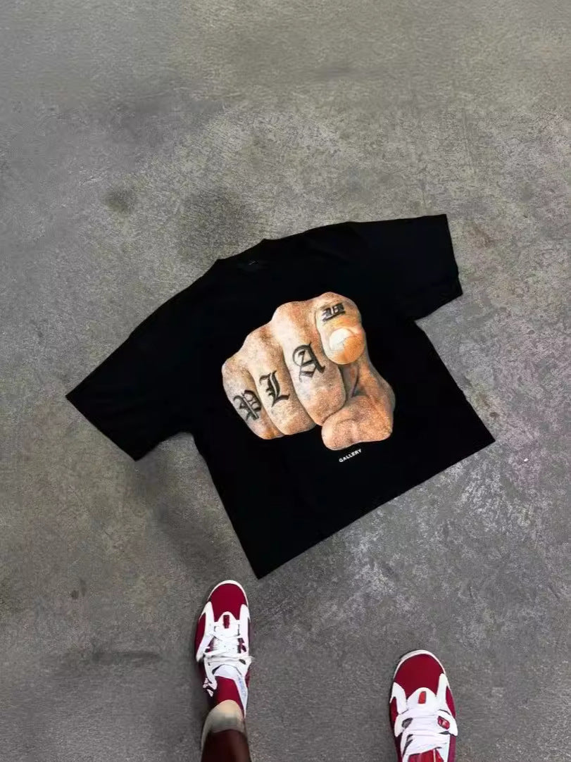 Y2K Hip Hop Graphic Cotton T-Shirt Colouronova