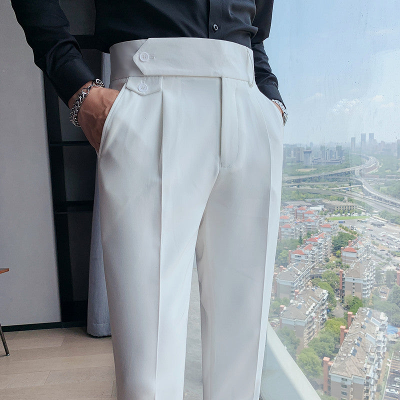 Mens Straight Fit Cropped Trousers Colouronova