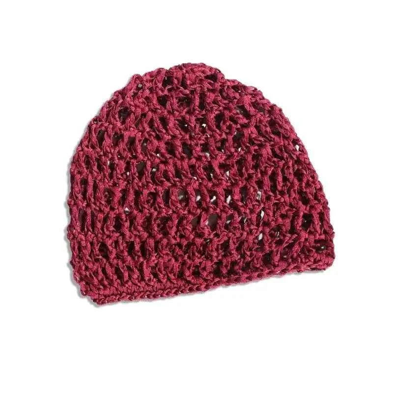 R1WE Hollowout Crochet Brimless Hat Simple Skull Cap Breathable Knitted Hat for Autumn Winter Fashion Hair Net Sleep Headwear