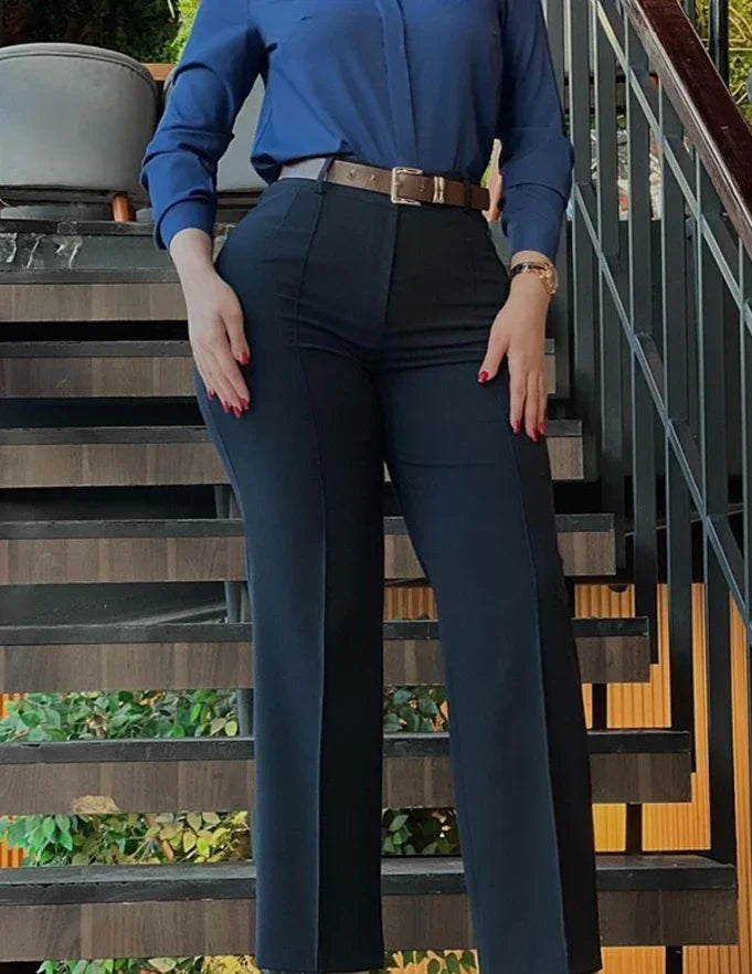 Fashion Formal Pants for Women Autumn Winter Business Wear Office Lady Long Trousers High Waist Straight Leg Women's Work Pants - Colouronova