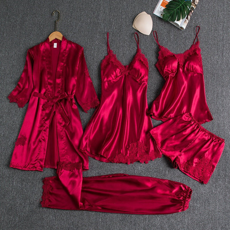 Womens Silk-like Pajama Set Colouronova