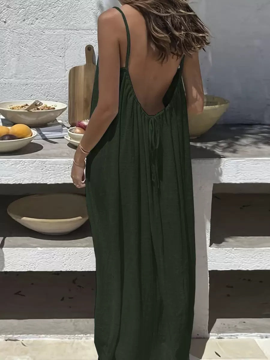 Womens Backless Loose Knit Dress Colouronova