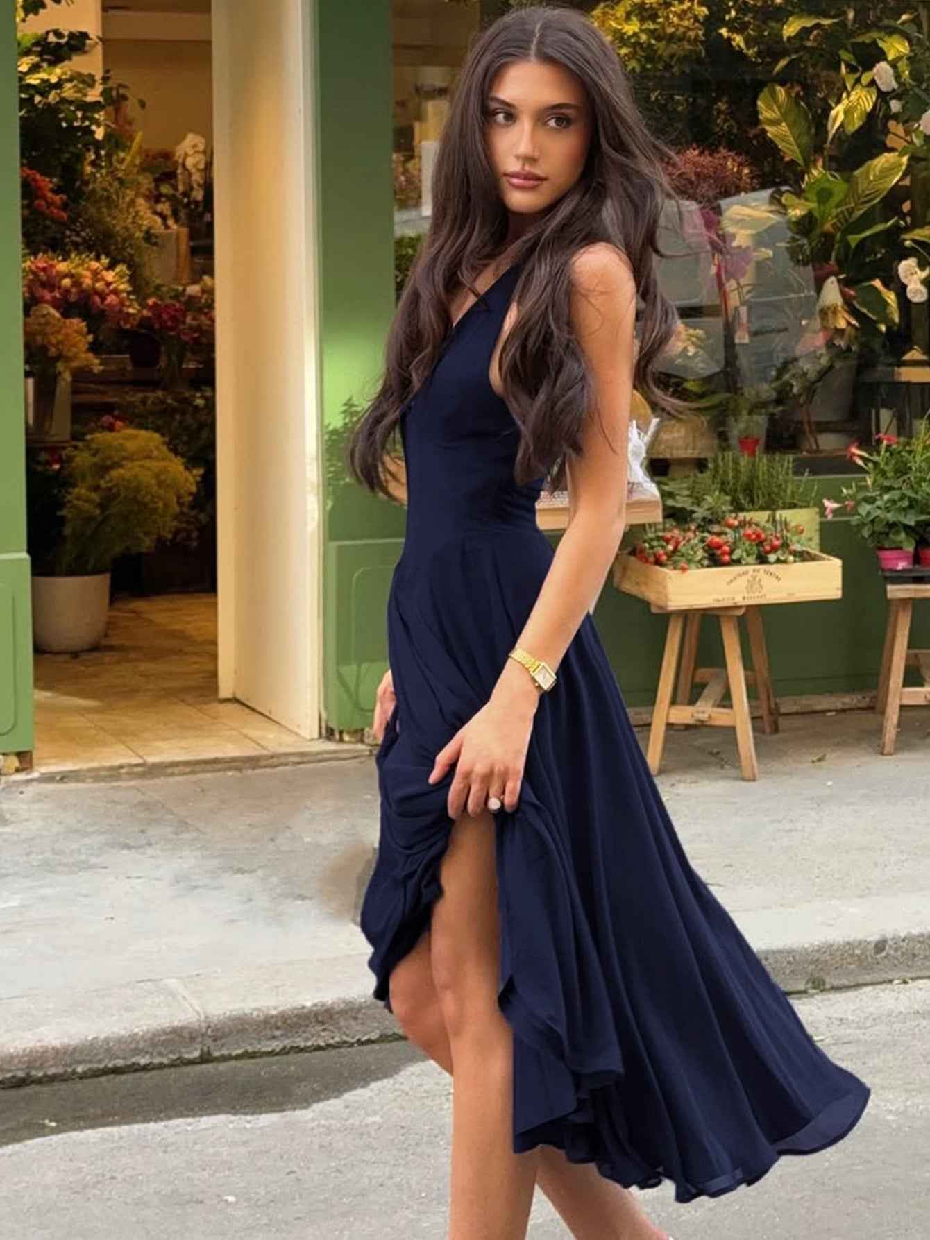 Elegant Backless Halter Neck Dress