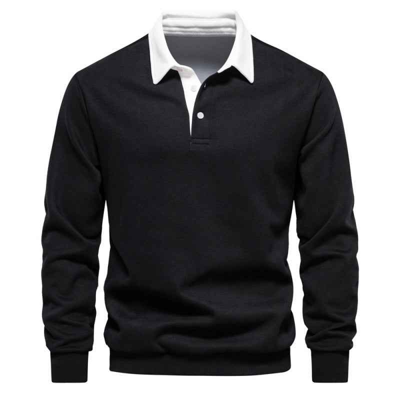 Long-sleeved Polo-neck t-shirt