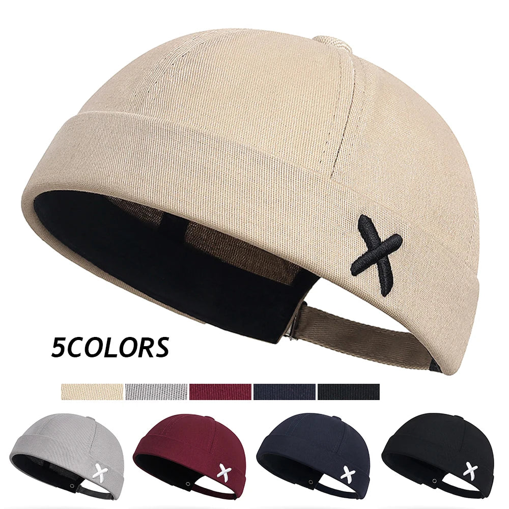 Men Hip Hop Hats Vintage Beanie Hat Summer Adjustable Landlord Hat Trendy Streetwear Docker Cap Women men Brimless Skullies Cap - Colouronova