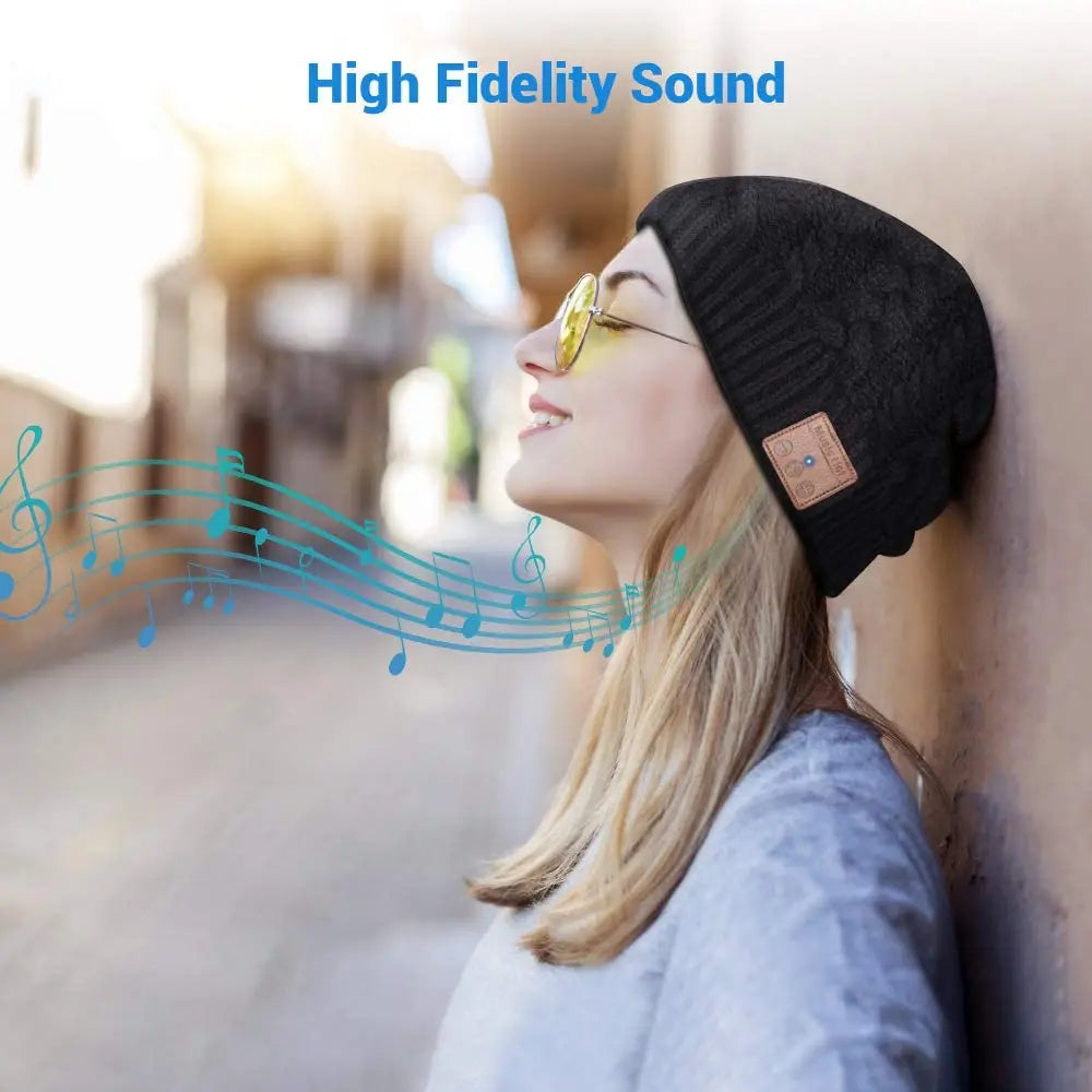 Bluetooth Beanie Hat, Gifts for Men, Women with Wireless Bluetooth 5.0, Winter Hat Built-in Detachable HD Stereo Speakers - Colouronova