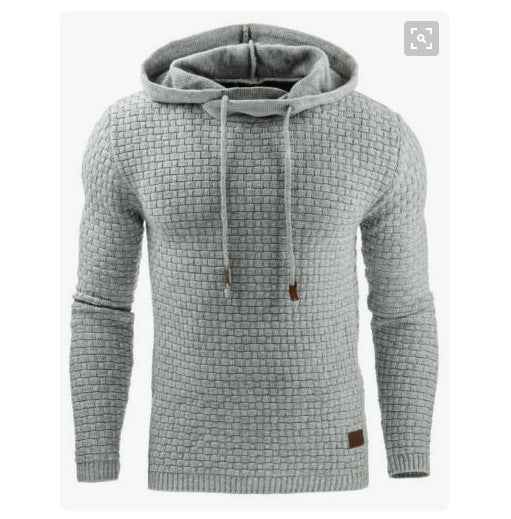 Men's jacquard long-sleeved hooded shirt