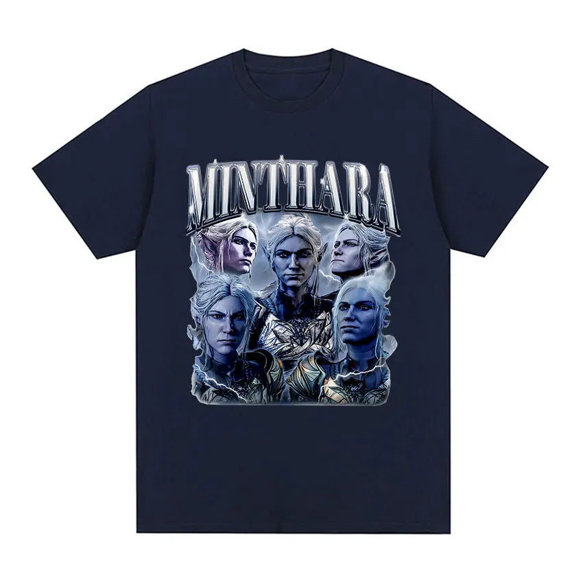 Game Minthara Astarion Baldurs Gate 3 Graphic T Shirt Men Fashion Retro Gothic T-Shirt 100% Cotton Oversized Tshirts Tops Unisex - Colouronova